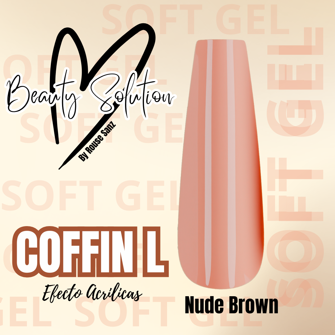 TIPS EFECTO ACRILICO COFFIN L BRONW 300 UND